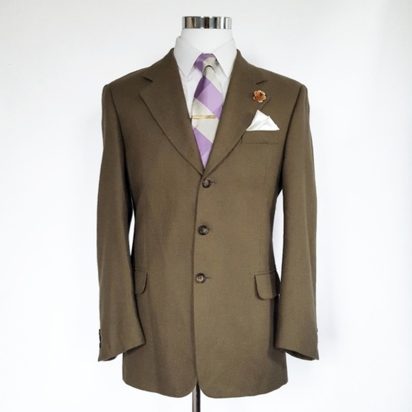 Today's Man Other - Today's Man Camel Hair Herringbone Wool Blazer 40R